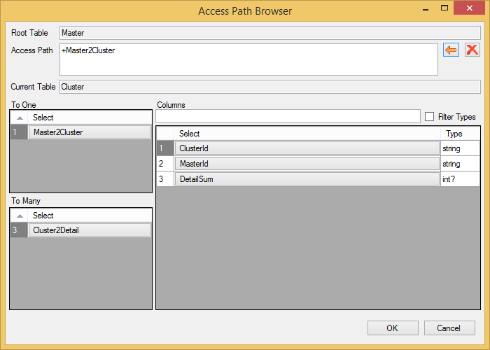 Dialog Access Path Browser