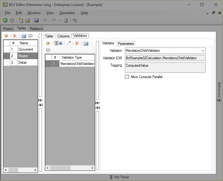 Category Tables Validators
