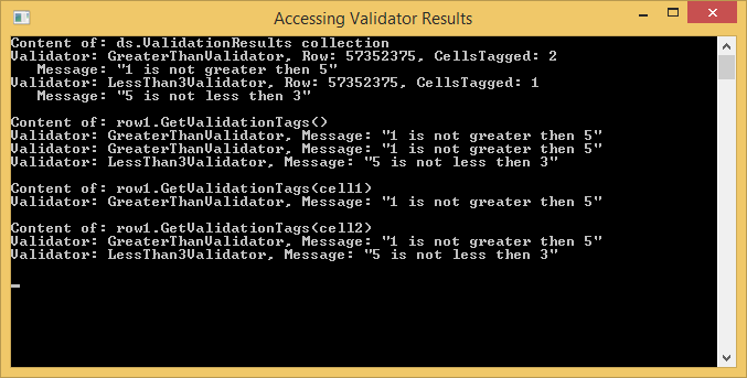Validator Output